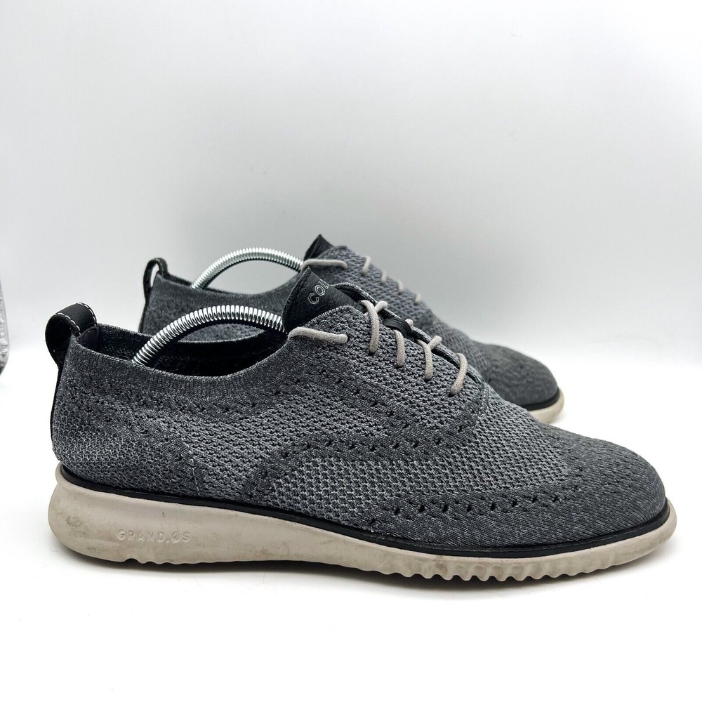 Cole Haan Men's 2.ZERØGRAND C27565 Gray Knit Wingtip Oxford Shoes Size 9.5